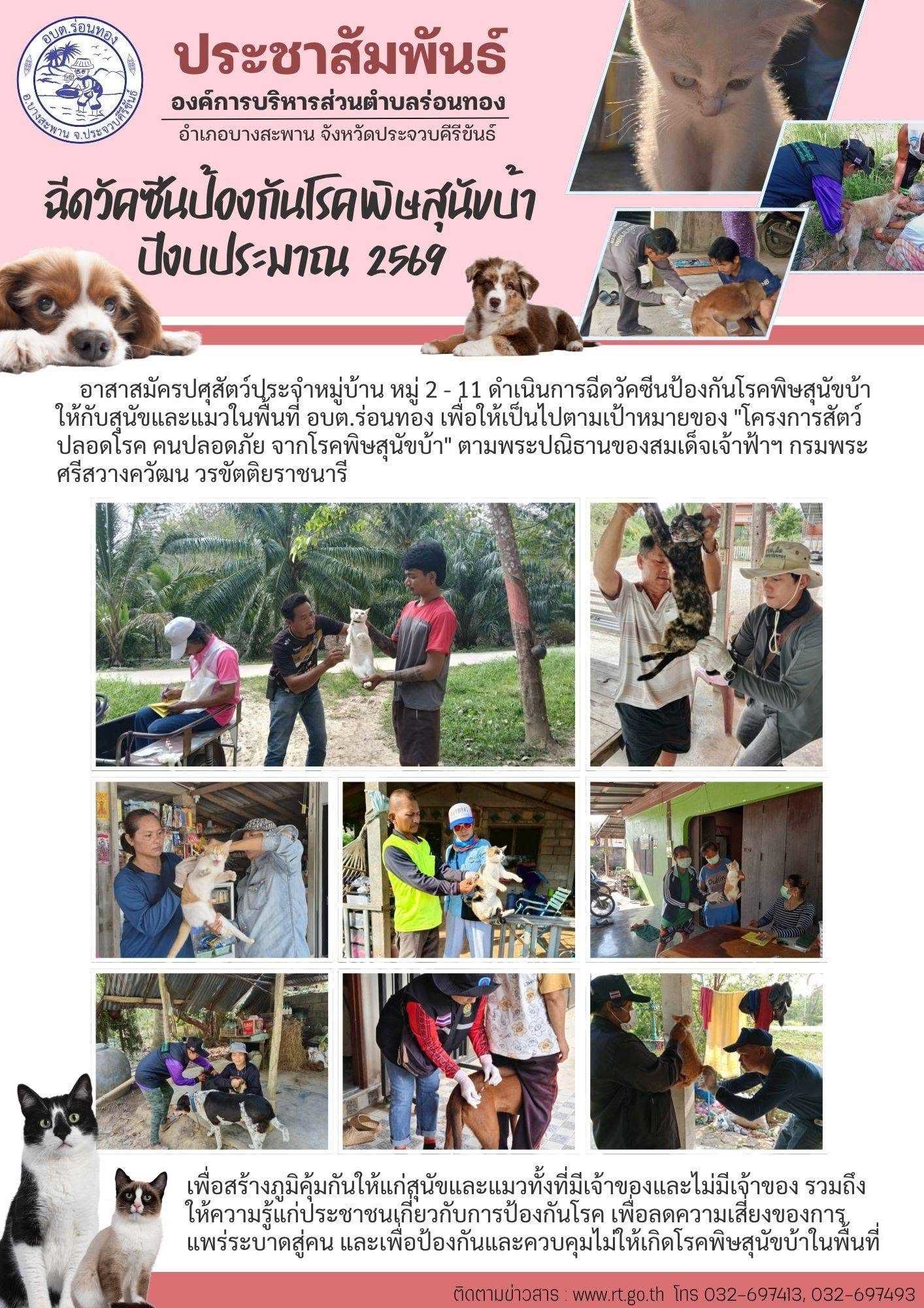 ฉีดวัคซีนป้องกันโรคพิษสุนัขบ้า